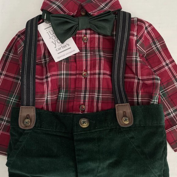 SOLD CARTERS Just One You 3-Pc Special Occasion Plaid Top, Corduroy Pants - Picture 4 of 11